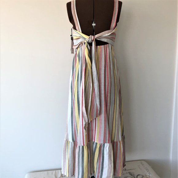 NWT Striped Linen Blend Sundress - Picture 3 of 8